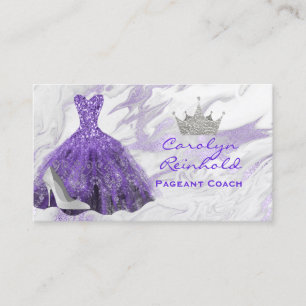Cartão De Visita Treinador Pageant Dress De Marble Roxo