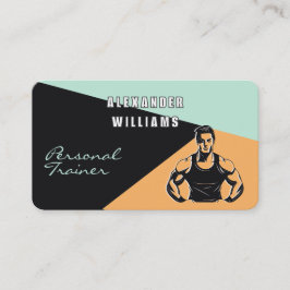 Cartão De Visita Treinador Pessoal Aeroblue Apricot Moderno Código 