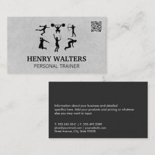 Cartão De Visita Treinador pessoal   Atividades de Malhação    C