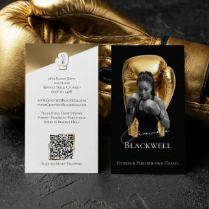 Cartão De Visita Treinador Pessoal de Boxe em Ouro Preto Luxo Foto