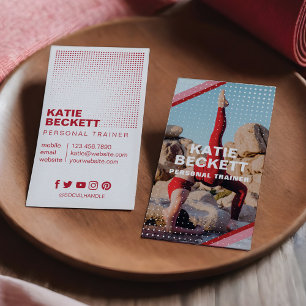 Cartão De Visita Treinador Pessoal de Fitness Moderno e Retro Tendê