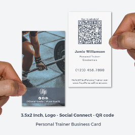 Cartão De Visita Treinador pessoal do logotipo fotográfico minimali