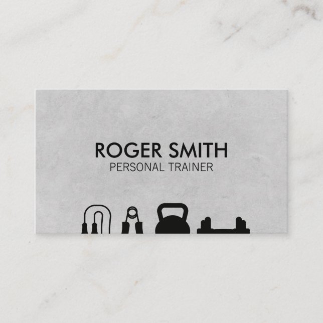 Cartão De Visita Treinador pessoal | Equipamento de treinamento (Frente)