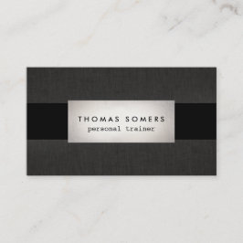 Cartão De Visita Treinador Pessoal legal Moderno Faux Silver