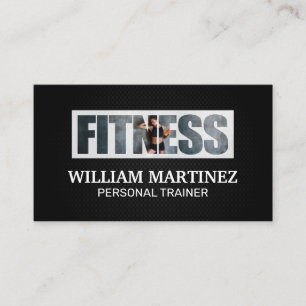 Cartão De Visita Treinador Pessoal   Logotipo de Fitness   Saúde
