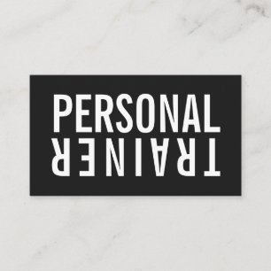 Cartão De Visita Treinador pessoal malhação preto e branco moderno