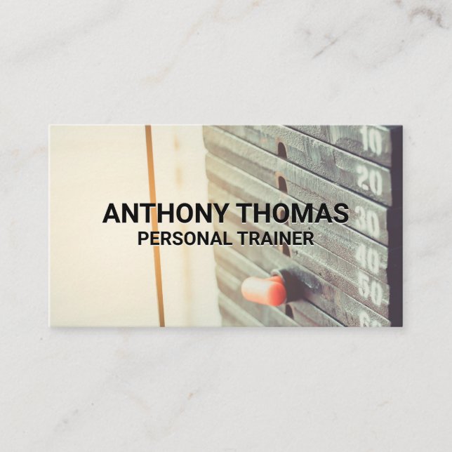 Cartão De Visita Treinador pessoal | Máquina de Gym com Placas de P (Frente)