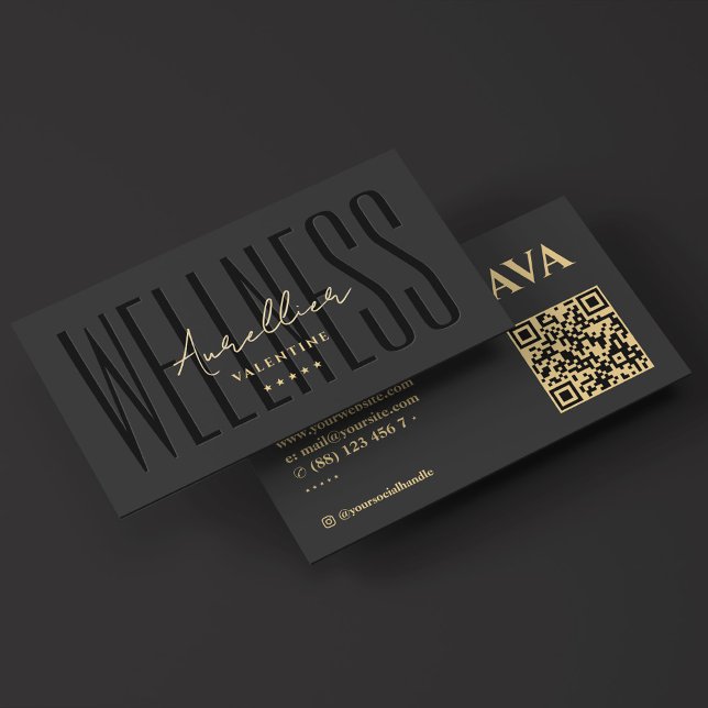 Cartão De Visita Treinador Pessoal Treinador Preto Mínimo (Wellness Coach Personal Trainer Black Minimal Business Card
)