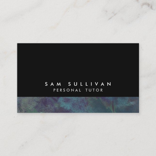 Cartão De Visita Treinamento em Educação do Teal Grunge para Tutore (Frente)