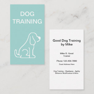 Cartão De Visita Treinamento Minimalista de Cães