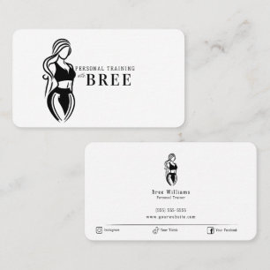 Cartão De Visita Treinamento Personalizado de Fitness Feminino Mini