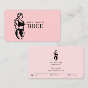 Cartão De Visita Treinamento Personalizado de Fitness Feminino Mini