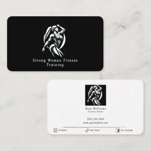 Cartão De Visita Treinamento Personalizado de Fitness para Mulher F