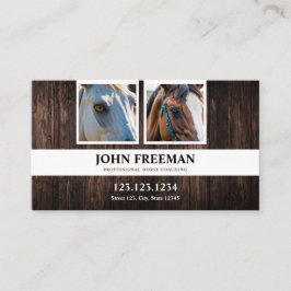 Cartão De Visita Treinamento Rustic Brown Horse Photo Equine