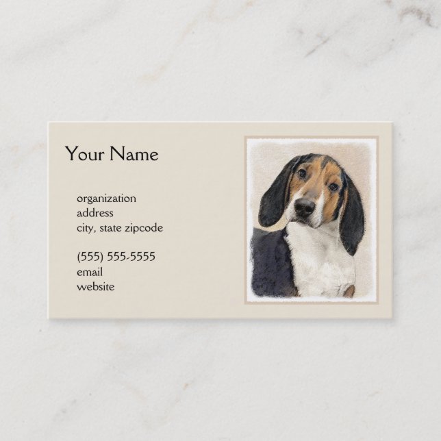 Cartão De Visita Treing Walker Coonhound Painting - Arte Original (Frente)
