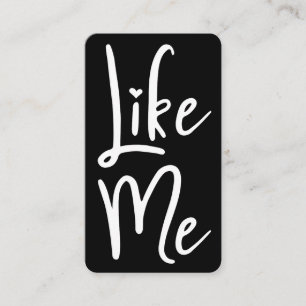 Cartão De Visita Trendy Black Brush Script Like Me Social Media