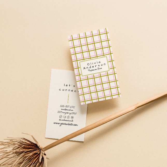 Cartão De Visita Trendy Boho com Bandas Verdejadas Verdes e Retrotr (Criador carregado)