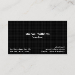 Cartão De Visita Trendy Chic Black Checks Linhas Professional Moder