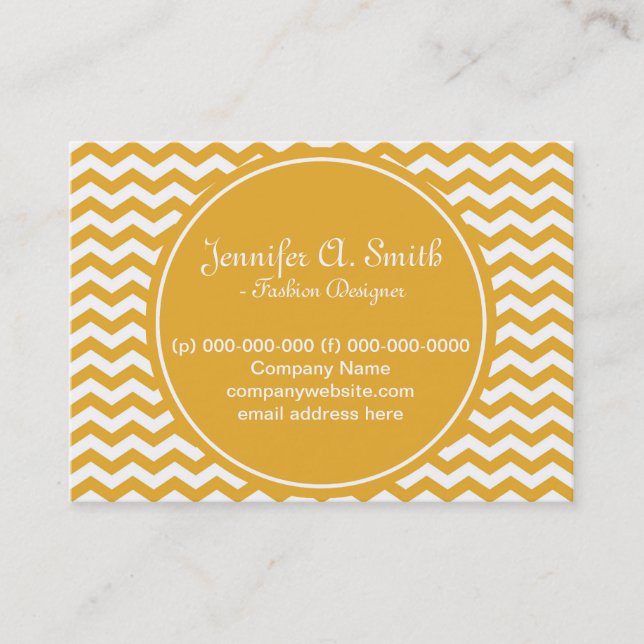 Cartão De Visita Trendy, clássico, amarelo brilhante (Frente)