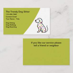 Cartão De Visita Trendy Dog Sitter Canine Walking Services