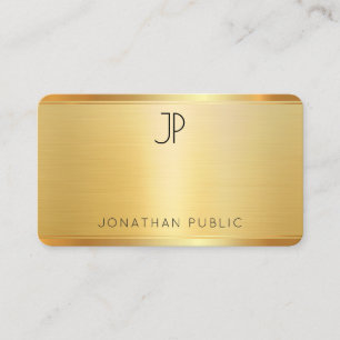 Cartão De Visita Trendy Elegant Professional Modelo Faux Dourado
