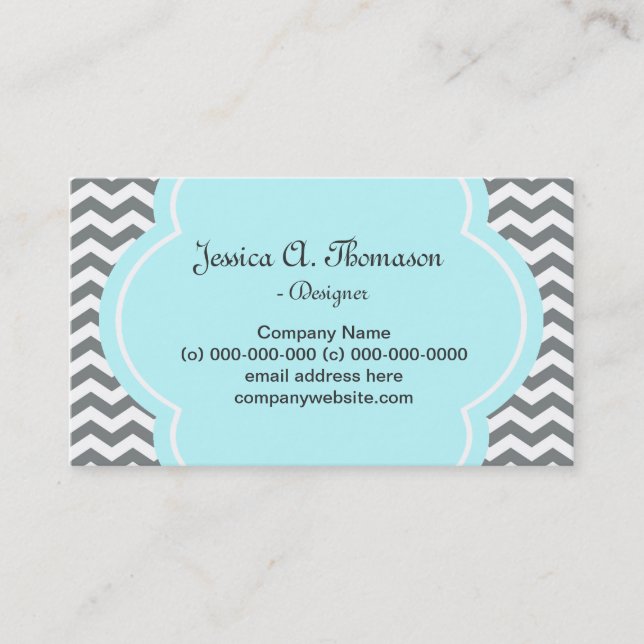 Cartão De Visita Trendy, elegante, cinza moderna e gavão branco (Frente)