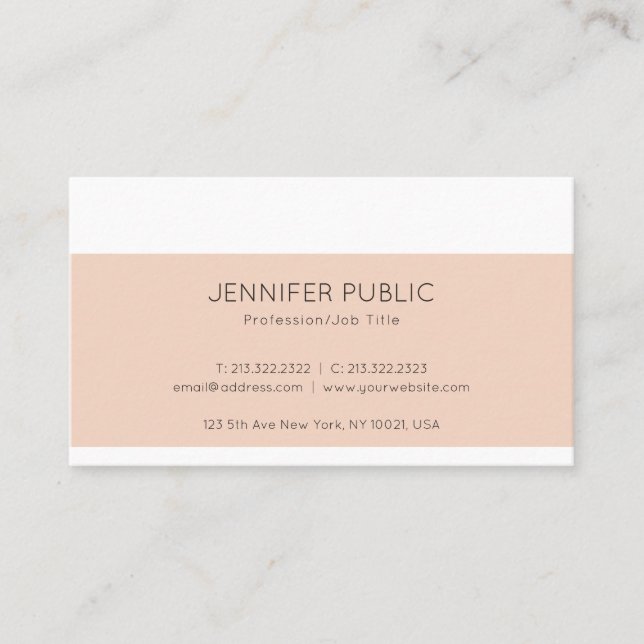 Cartão De Visita Trendy Elegante Design moderno, simples luxo (Frente)