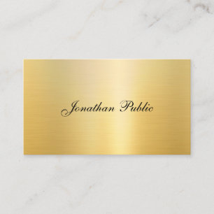 Cartão De Visita Trendy Faux Dourado Modern Calliografia Nome Model