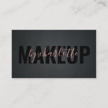 Trendy Girly Black Pink Makeup Artist Hair Salon