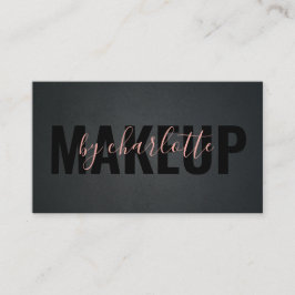 Cartão De Visita Trendy Girly Black Pink Makeup Artist Hair Salon