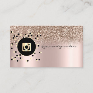 Cartão De Visita Trendy Glitter Rosa Dourado Pontos do Instagram