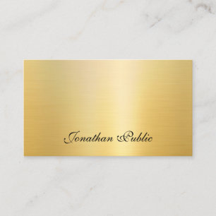 Cartão De Visita Trendy Handwrite Name Elegant Dourado Modelo