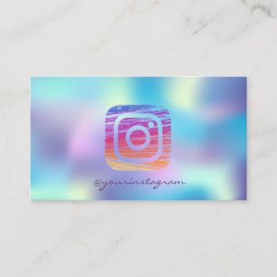 Cartão De Visita Trendy Holographic Instagram Mídia Social