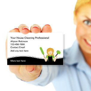 Cartão De Visita Trendy House Clearing Maid Service