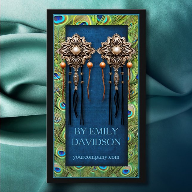 Cartão De Visita Trendy Jewel Earring Display Pancas Pancas Pancada (Perfect for business)