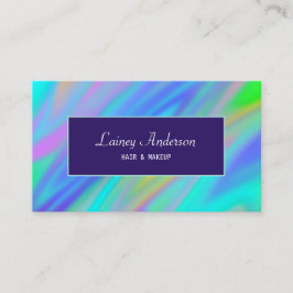 Cartão De Visita Trendy luxuoso azul roxo, azul, holográfico