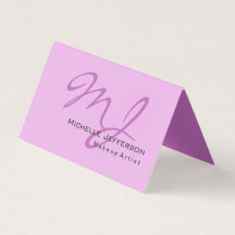 Trendy Makeup Artist Lilac & Orchid Color Monogram