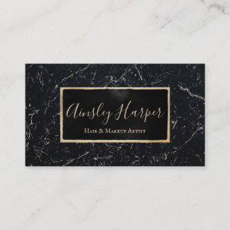 Cartão De Visita Trendy Modern Black Marble Professional