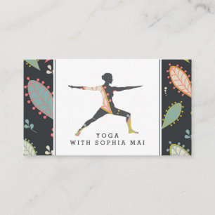 Cartão De Visita Trendy Modern Boho Yoga Instrutor