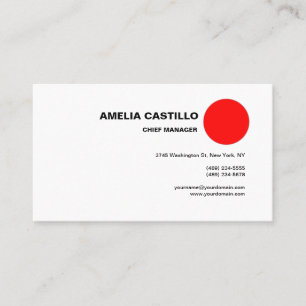 Cartão De Visita Trendy Modern Elegante Branco Vermelho Contemporân
