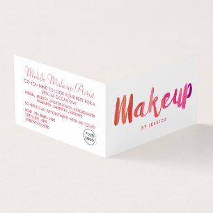 Cartão De Visita Trendy Modern Pink Makeup Artist Loyalty Card,