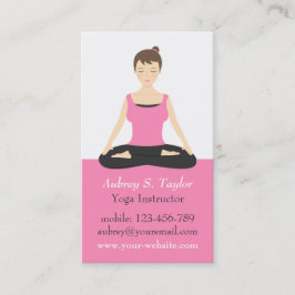 Cartão De Visita Trendy Pink Mediação Fêmea Formadora de Yoga
