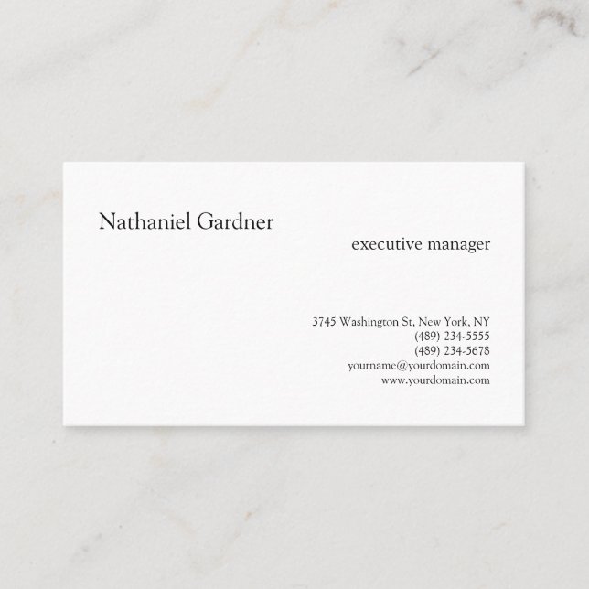 Cartão De Visita Trendy Plain Creative Modern Minimalist (Frente)