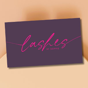 Cartão De Visita Trendy Purple Eyelash Extensions Lashes