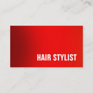 Cartão De Visita Trendy Red Professional Modern Hair Stylist