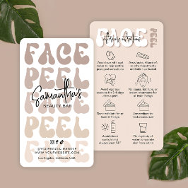 Cartão De Visita Trendy Retro Beige Chemical Face Peel Após Cuidado