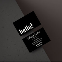 Cartão De Visita Trendy Retro Boho - preto e branco moderno