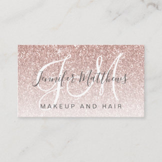 Cartão De Visita Trendy Rosa Dourada Makeup Artist Hair Salon