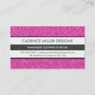 Cartão De Visita TRENDY STRIPE cor-de-rosa-relva mínima moderna