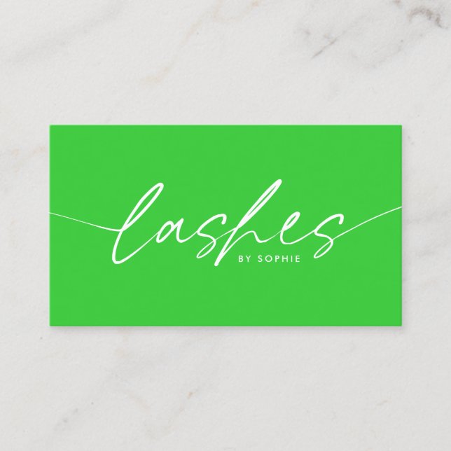 Cartão De Visita Trendy Verde limão Eyelash Extensions Lashes (Frente)